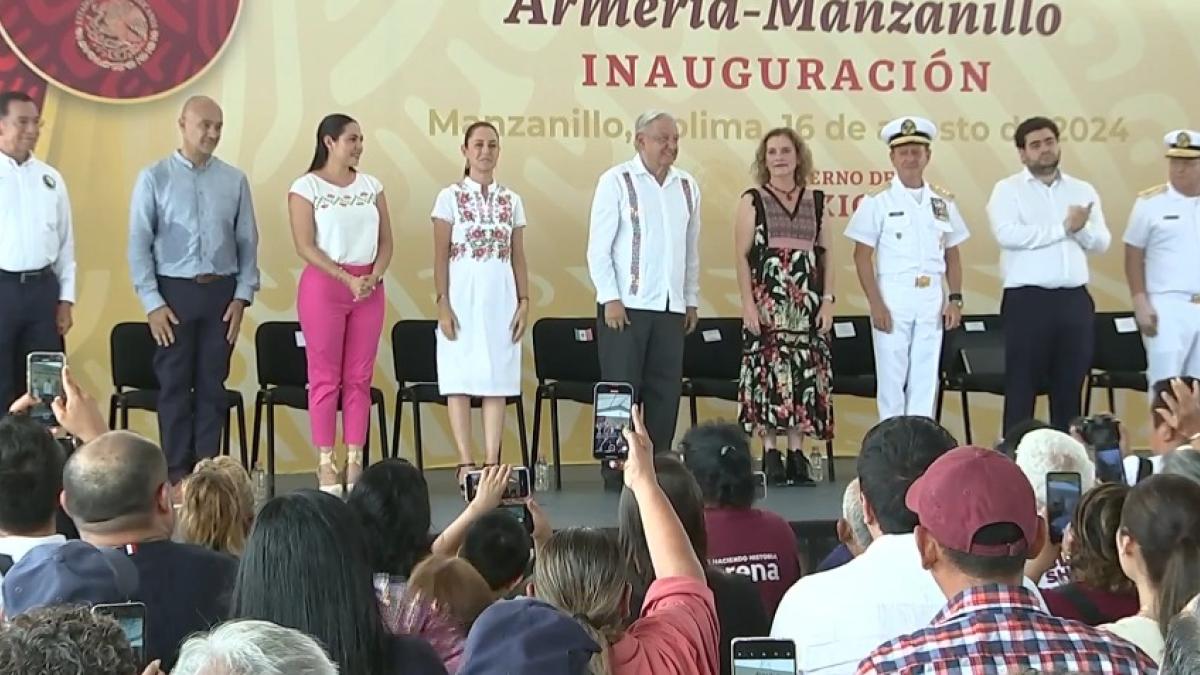 AMLO reconoce gestión de Marina en puertos en inauguración del acueducto Armería-Manzanillo