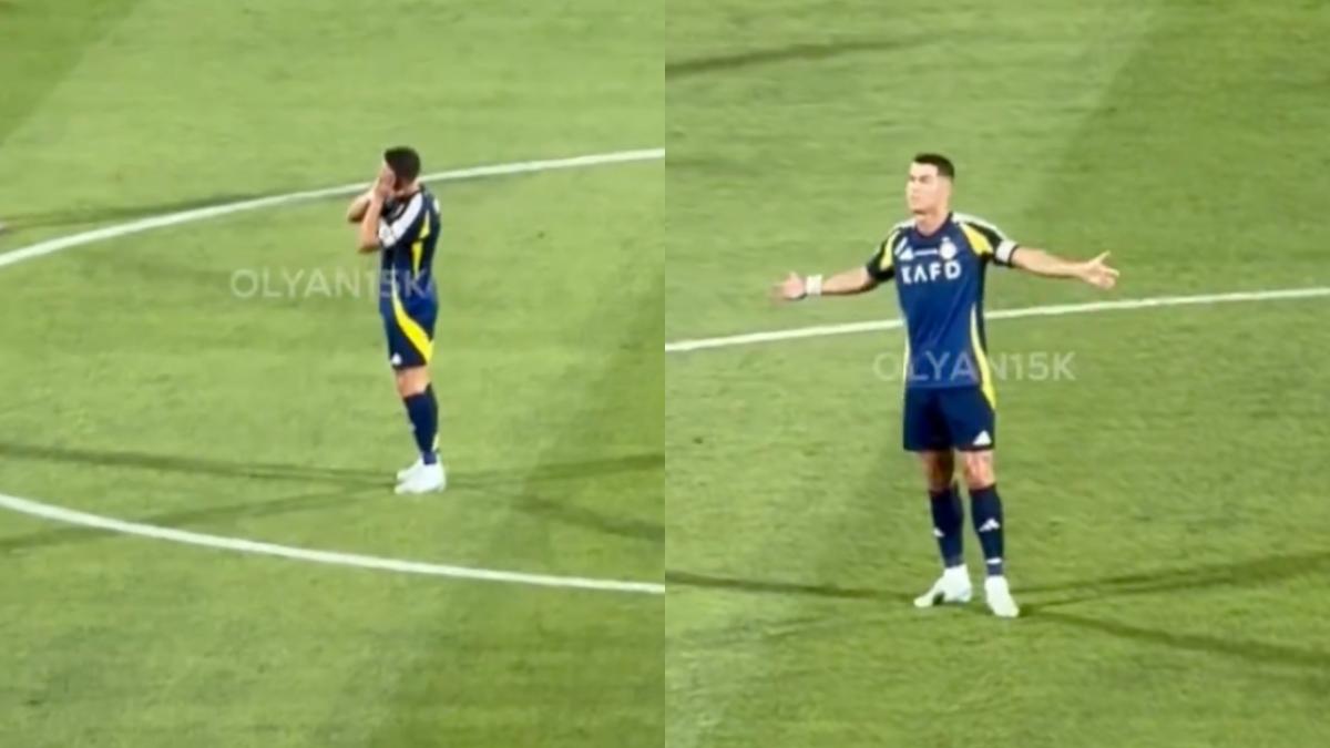 Cristiano Ronaldo hace polémico gesto a sus compañeros del Al-Nassr en la Supercopa de Arabia (VIDEO)