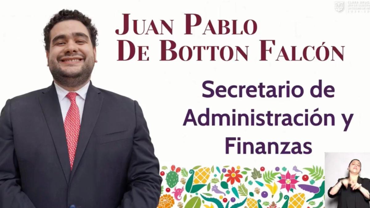 ¿Quién es Juan Pablo De Botton Falcón, titular de la Secretaría de Administración y Finanzas CDMX en el gabinete de Clara Brugada?