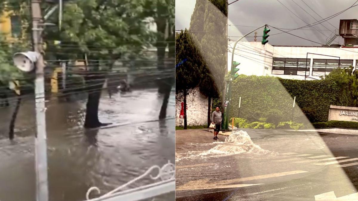 Fuertes lluvias en Tlalpan provocan inundaciones y afectaciones viales; así lucen las calles | VIDEO