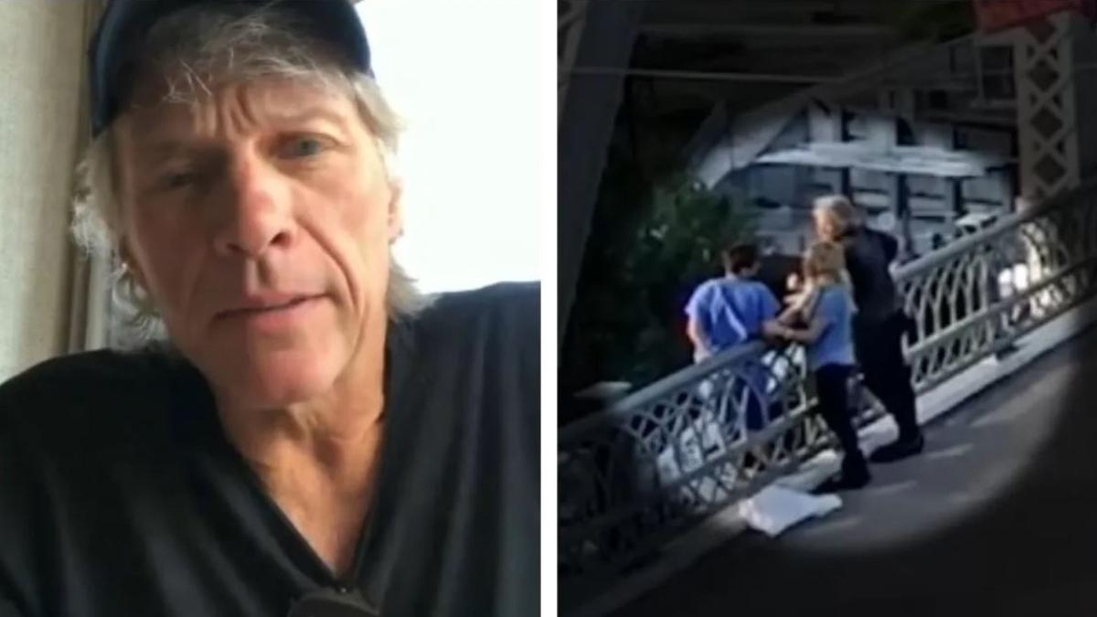 Jon Bon Jovi salva a mujer que se iba a lanzar de un puente | VIDEO