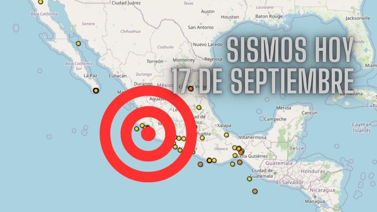 Actividad sísmica en México HOY 17 de septiembre de 2024 | MAPA