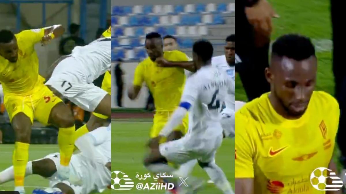 Julián Quiñones propina terrible planchazo y sufre su primera expulsión en Arabia Saudita (VIDEO)