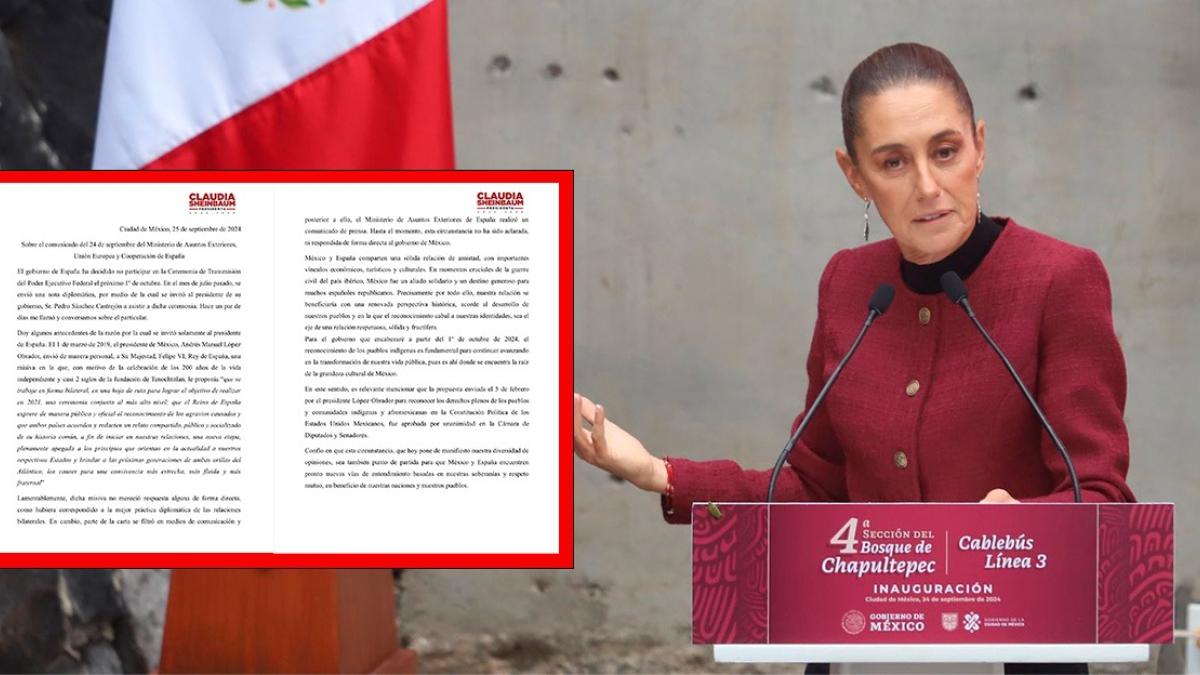 Confirma Sheinbaum que no se invitó al rey de España por no responder a carta de AMLO en 2019