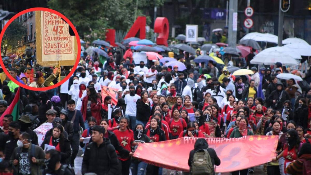 En FOTOS y VIDEOS: Así fue la marcha por los 10 años de la desaparición de los 43 normalistas de Ayotzinapa