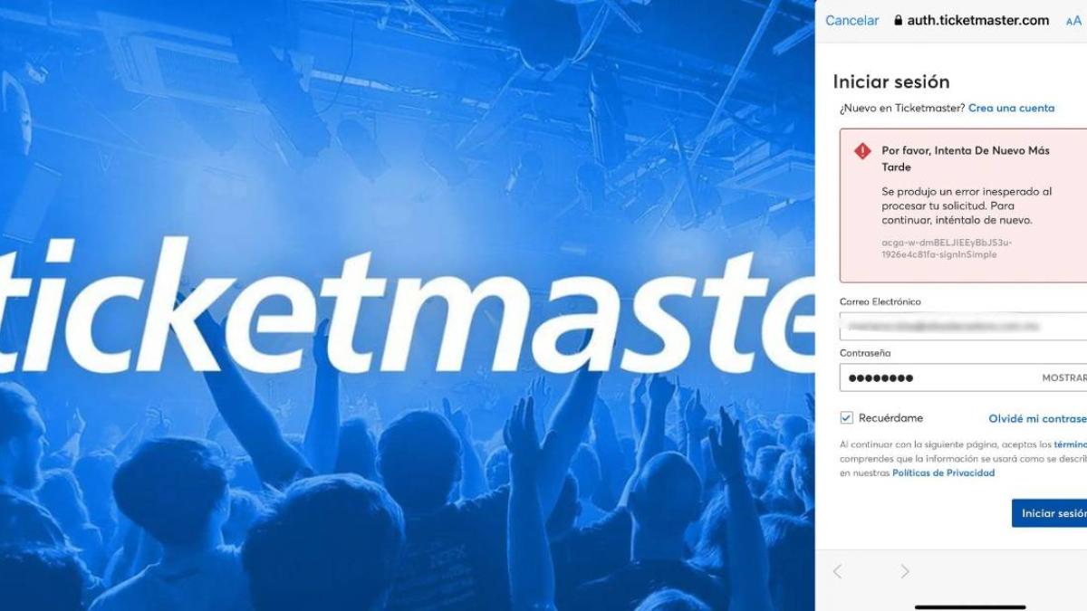 Ticketmaster se cae; usuarios reportan que no pueden entrar por sus boletos