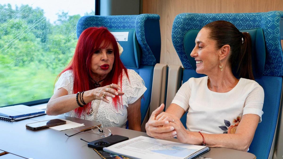 Claudia Sheinbaum recorre Campeche a bordo del Tren Maya