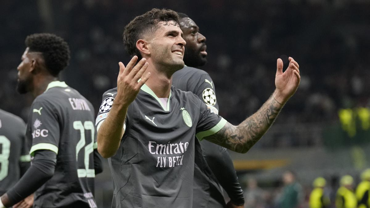 Champions League 2024: Christian Pulisic anota gol olímpico en victoria del Milan sobre Brujas