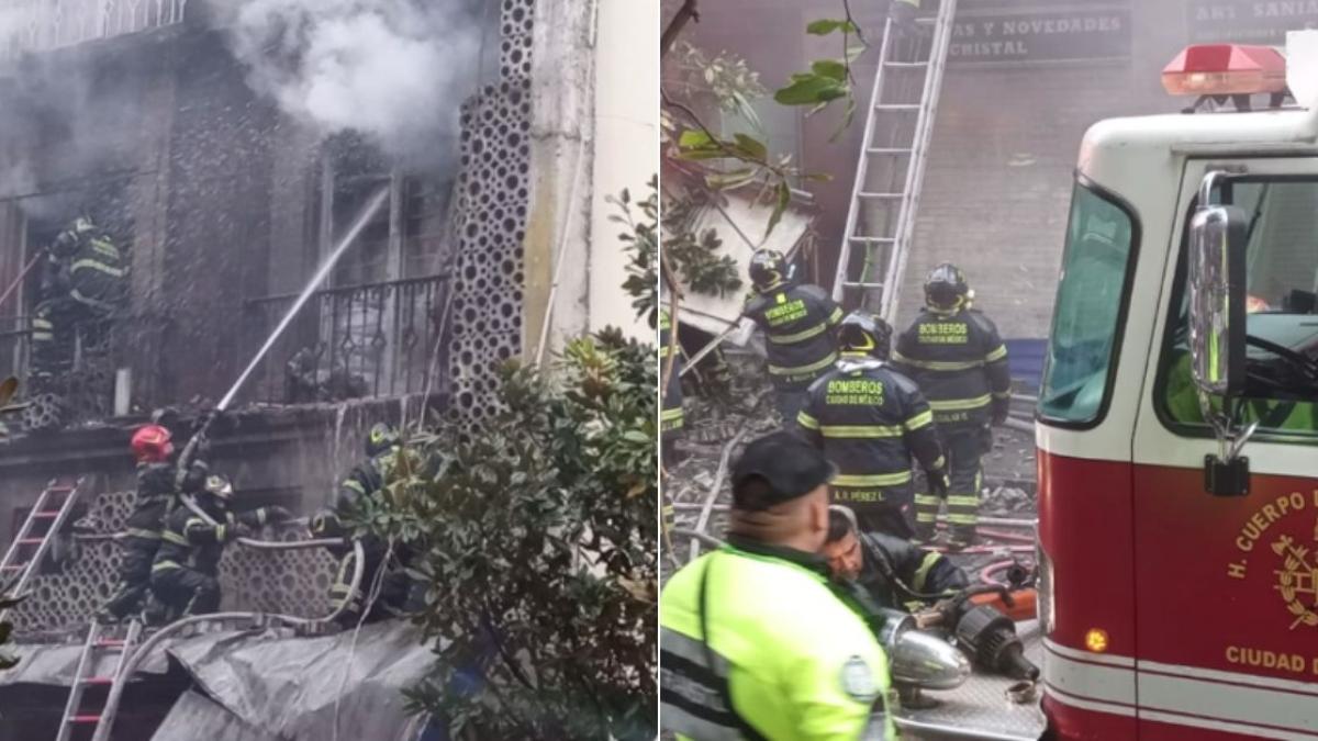 Incendio en bodega del Centro Histórico CDMX deja una persona atrapada