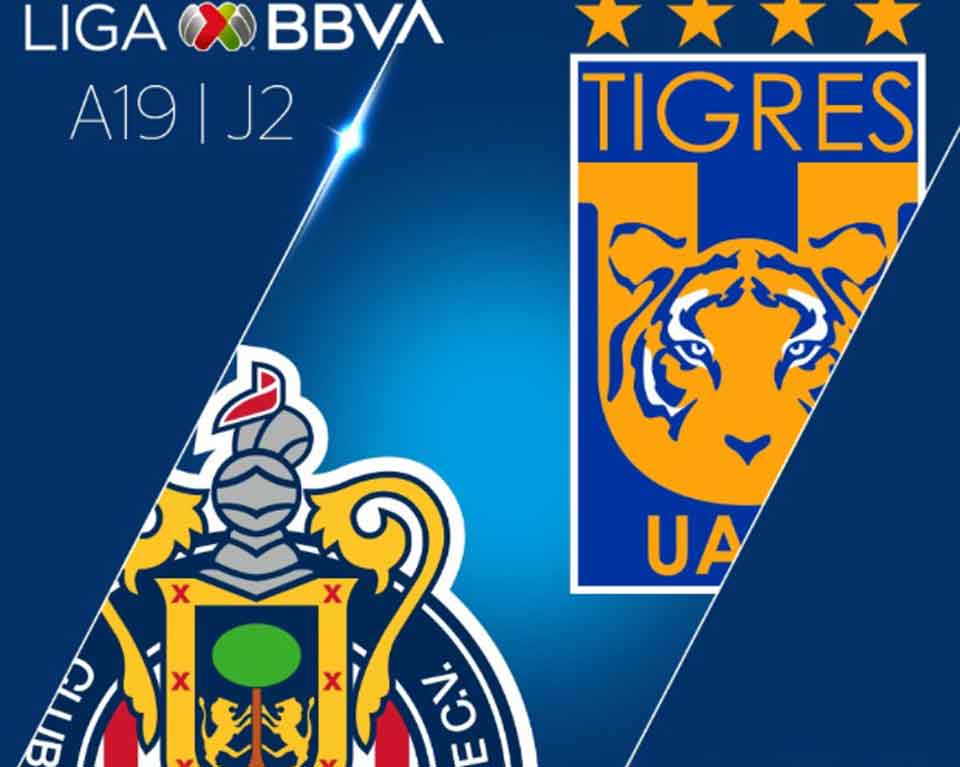 CHIVAS vs TIGRES Dónde ver en vivo, jornada 2, Liga BBVA MX