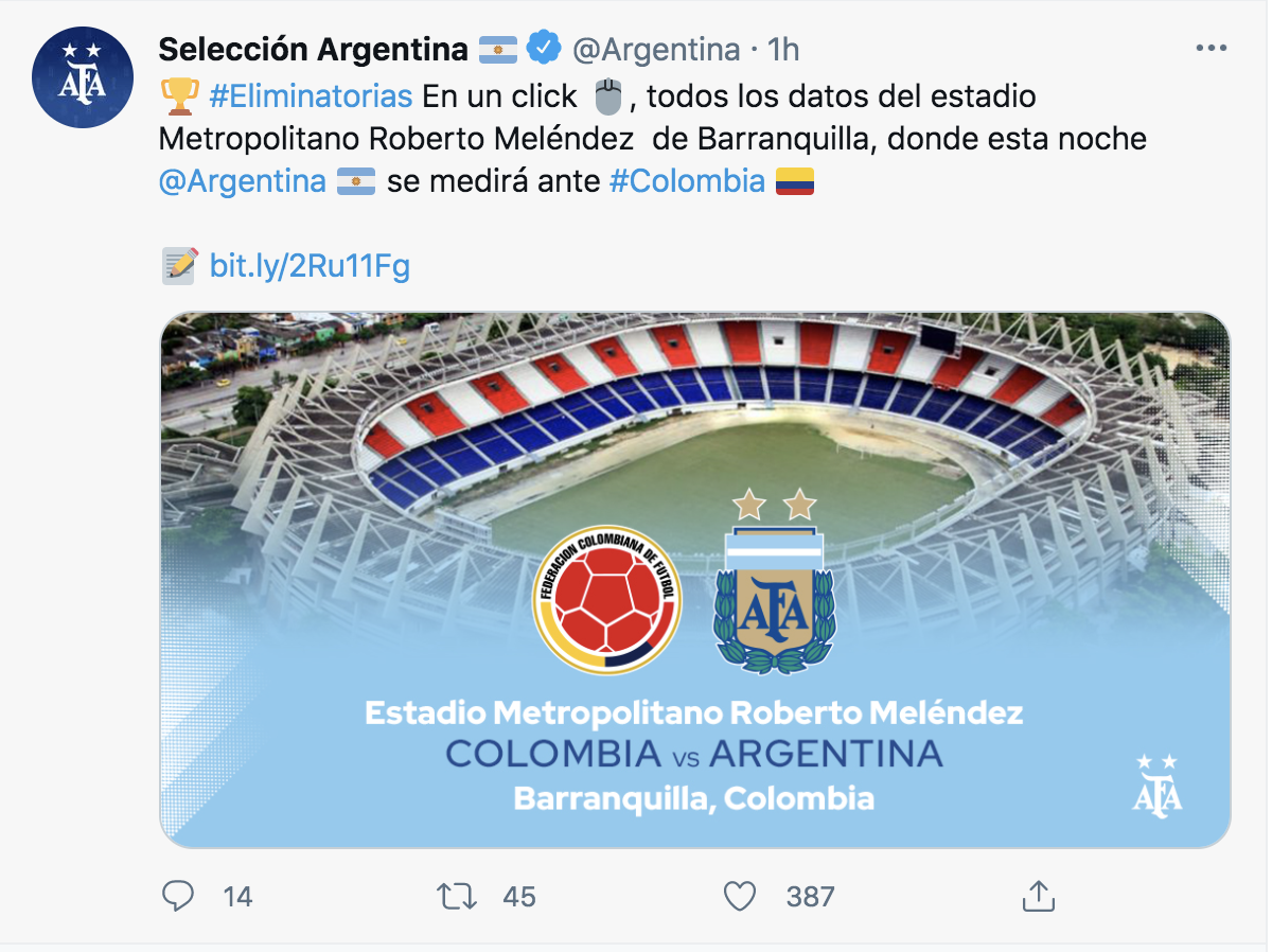 COLOMBIA vs ARGENTINA Hora y en qué canal ver en vivo, Eliminatorias