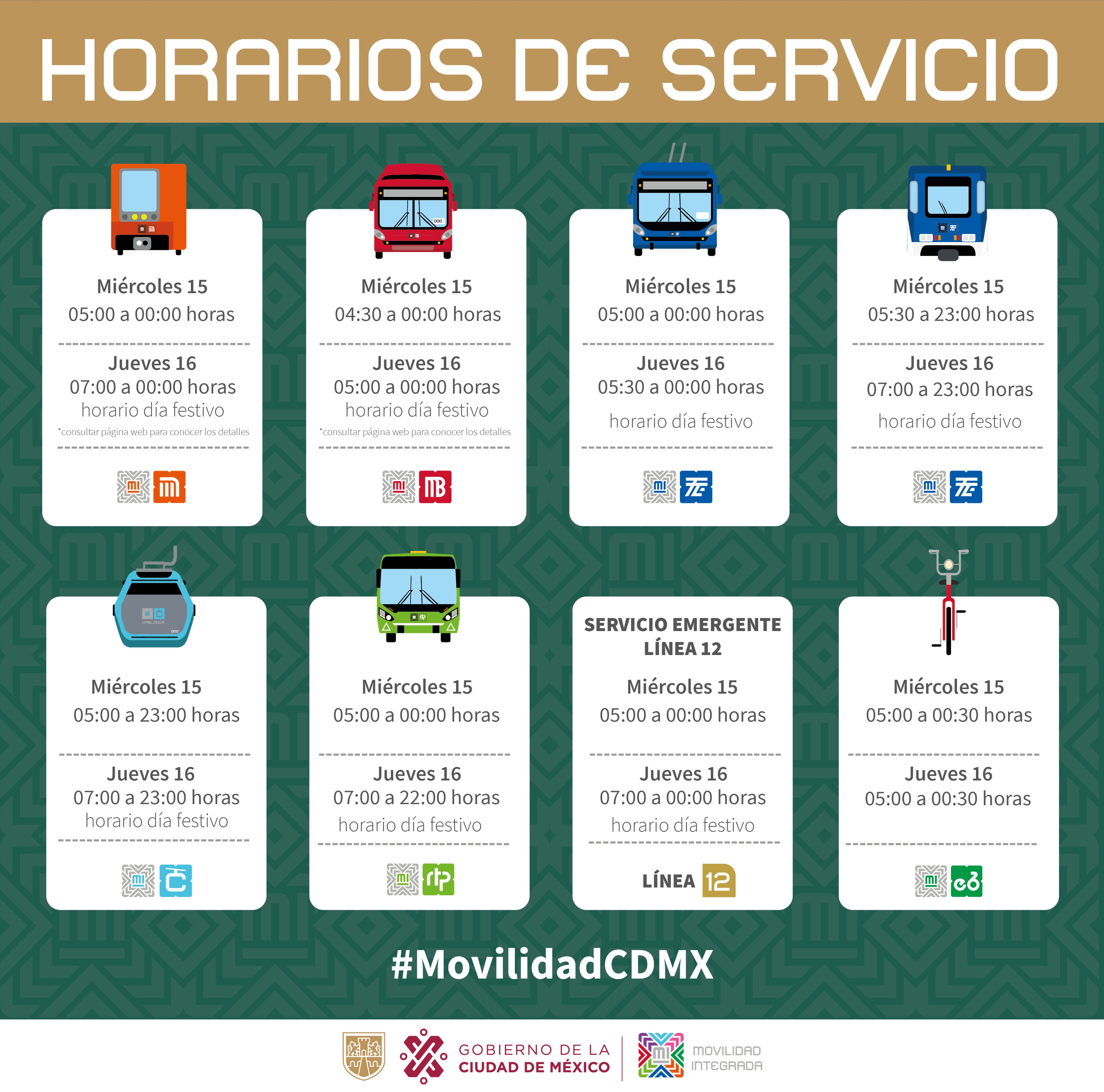 Estos Serán Los Horarios Del Transporte Público En La CDMX El 15 Y 16 ...